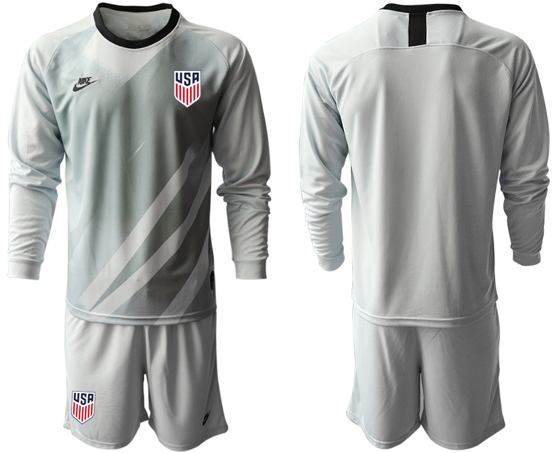 Men 2020-2021 Season National team United States goalkeeper Long sleeve grey Soccer Jersey->united states jersey->Soccer Country Jersey